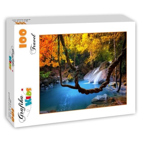 Grafika Kids - Wasserfall im Wald - 100 Teile Puzzle