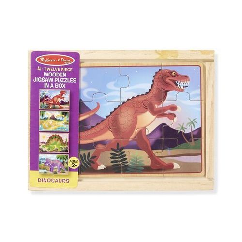 Melissa&Doug - Dinosaurier - 4x12 Teile Holzpuzzle