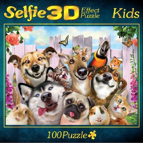 M.I.C. - Haustiere - 3D-Selfie Puzzle - 100 Teile