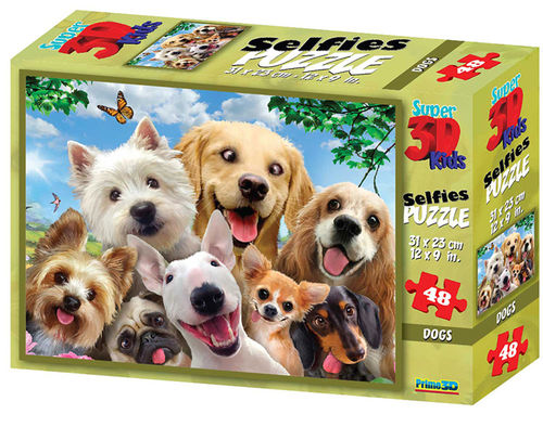 Prime 3D - Dogs - 48 Teile - Selfie Puzzle