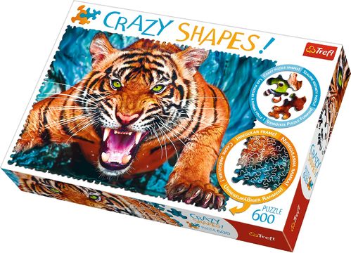 Trefl - Crazy Shapes - Facing a tiger - 600 Teile