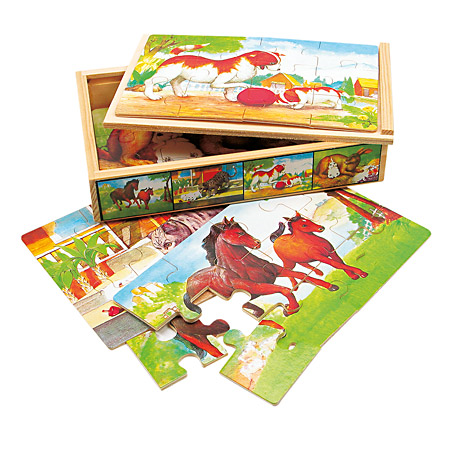 Bino - Puzzlebox Tiere - 4x12 Teile