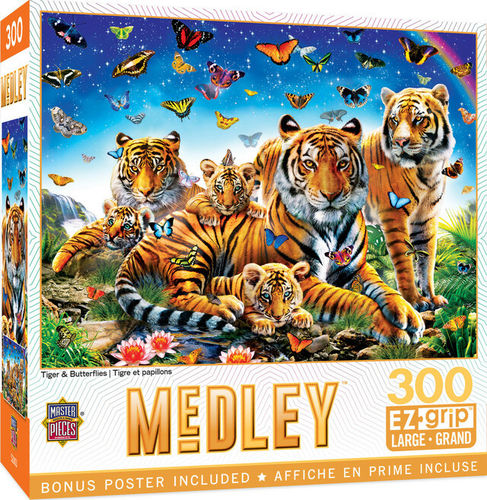 Master Pieces - Tiger & Butterflies - 300 XXL-Teile