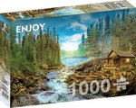 Enjoy Puzzle - A Log Cabin by the Rapids - 1000 Teile